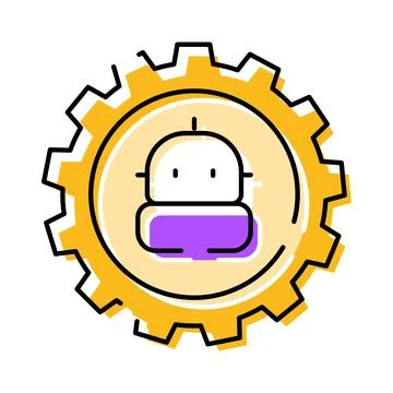 Robot working in artificial intelligence and automation process Stock Illustration