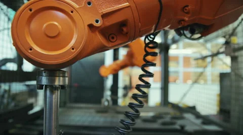 Robot working on a factory Stock Footage 50049948