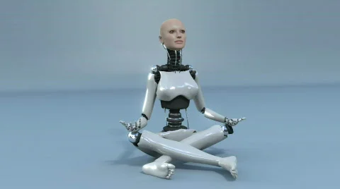 Robot yoga Stock Footage 738542