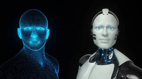 Robotic And AI Development Development of the AI and Robotics. 3d illustra... Stock Photos