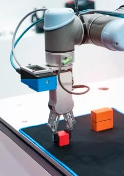 Robotic and Automation system control application on automate robot arm in sm Stock Photos