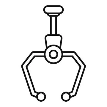 Robotic arcade claw machine grabber outline icon Stock Illustration