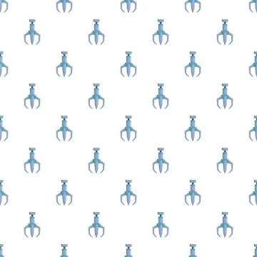 Robotic arcade claw machine grabber seamless pattern Stock Illustration