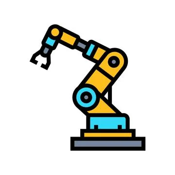 Robotic arm ai integration color icon vector illustration Stock Illustration