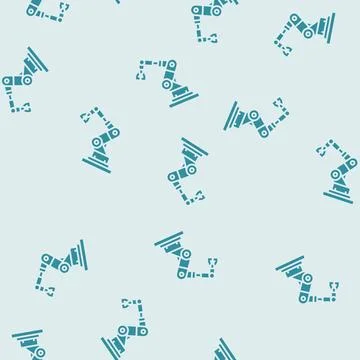 Robotic arm ai integration glyph seamless pattern 库存插图