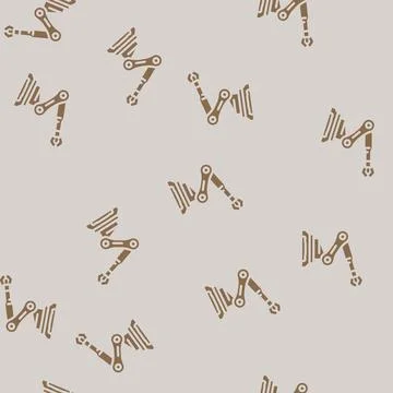 Robotic arm ai integration glyph vector seamless pattern Illustrazione stock