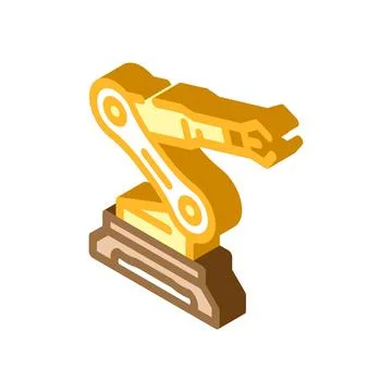 Robotic arm ai integration isometric icon vector illustration Stock Illustration