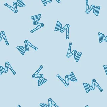 Robotic arm ai integration line vector seamless pattern Illustrazione stock