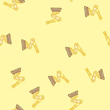 Robotic arm ai integration vector seamless pattern Illustrazione stock