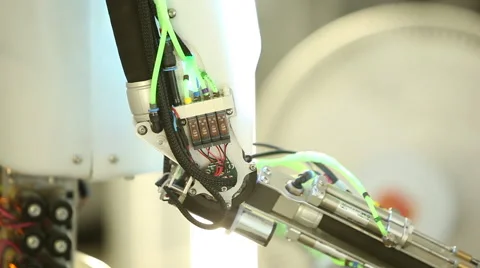 Robotic arm ai technology medium shot Stock Footage 48835106