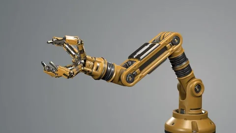 ROBOTIC ARM ANIMATION BRIGHT Stock Footage 253637314