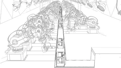 Robotic Arm Assembling 3d Printer On Conveyor Belt 3d illustration Stock Illustration