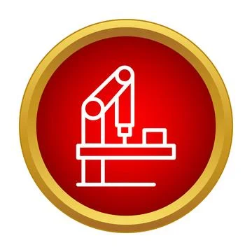 Robotic arm assembly line automation process icon Stock Illustration