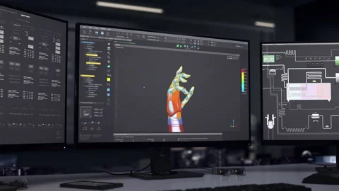 Robotic Arm Assembly In Program For High Tech Machinery Prototype Production Stock Footage 240625685