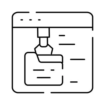 Robotic arm automating digital data folder management 库存插图