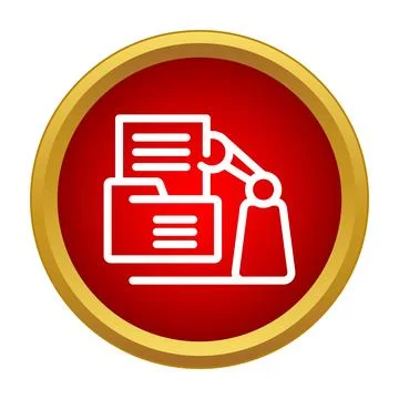 Robotic arm automating document processing and data management イラスト素材