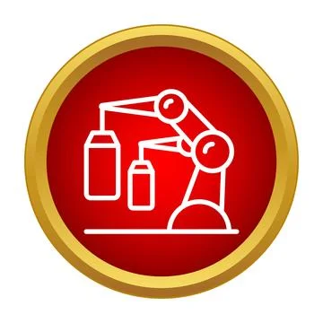 Robotic arm automating a manufacturing process Stock Illustration