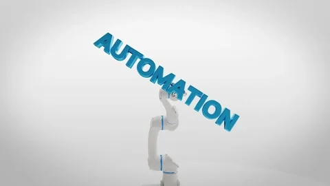 Robotic Arm with Automation Text 動画素材 301684266