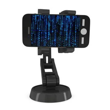 Robotic arm with binary code 3d Stock-Illustration