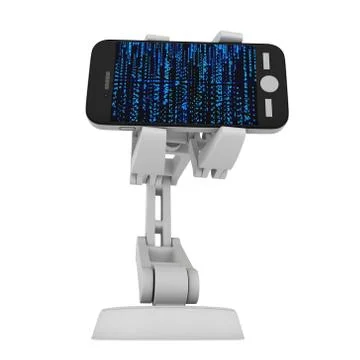 Robotic arm with binary code 3d Stockillustratie