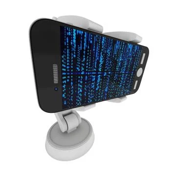 Robotic arm with binary code 3d Stock-Illustration