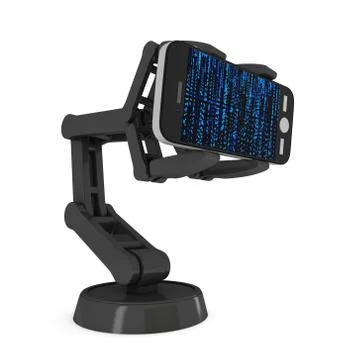 Robotic arm with binary code 3d Stock Illustration