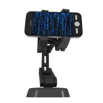 Robotic arm with binary code 3d Illustrazione stock