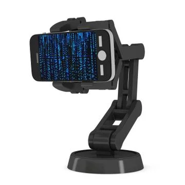 Robotic arm with binary code 3d Stock Illustration