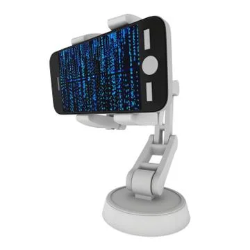 Robotic arm with binary code 3d 스톡 일러스트