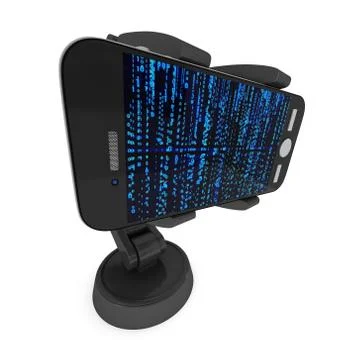 Robotic arm with binary code 3d Stock Illustration