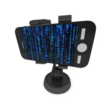 Robotic arm with binary code 3d Illustrazione stock