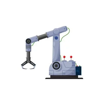 Robotic arm with claw, automated computer device Stock Illustration