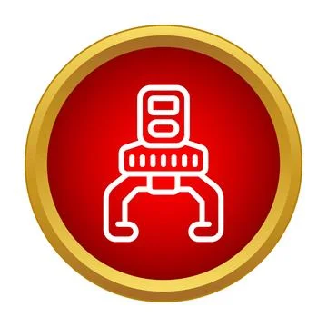 Robotic arm claw gripping automation technology icon Stock Illustration