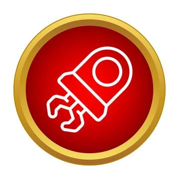 Robotic arm claw working in industrial automation icon Stock Illustration