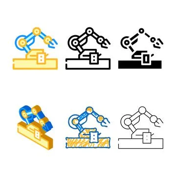 Robotic arm clean robot color icon vector 스톡 일러스트