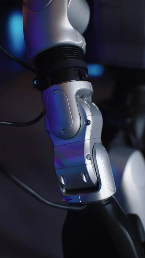 Robotic arm close up in futuristic technology environment Vídeos de archivo 324701226