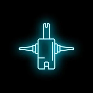 Robotic arm component glowing against dark background Stock Illustration