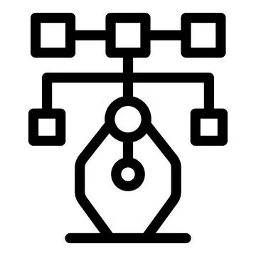 Robotic arm connecting data blocks representing machine learning process Stock Illustration