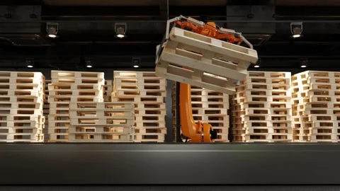Robotic arm on a conveyor line Stock-Footage 278051249