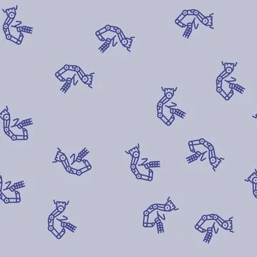 Robotic arm crops robot harvests line seamless pattern イラスト素材