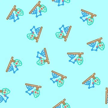 Robotic arm crops robot harvests vector seamless pattern Illustrazione stock