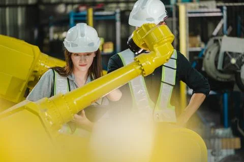 Robotic arm engineer concept. Stock Photos