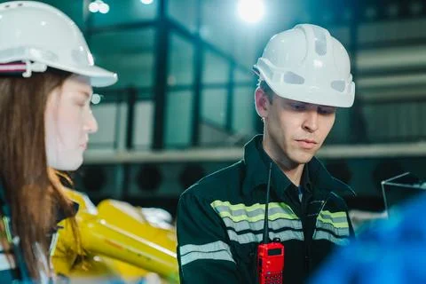 Robotic arm engineer concept. Stock Photos