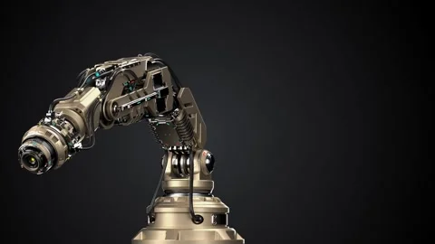 ROBOTIC ARM with eye Stock Footage 253654099
