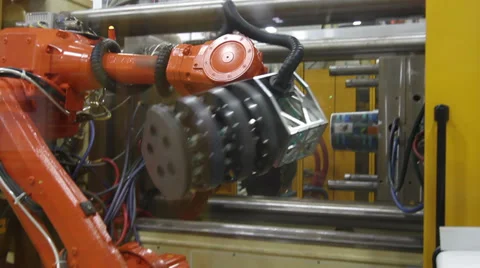 Robotic Arm in Factory Stock Footage 38017180