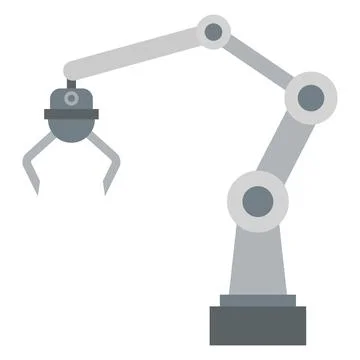 Robotic arm flat clipart vector illustration Stock Illustration