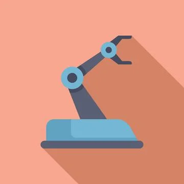 Robotic arm flat design icon Stock Illustration