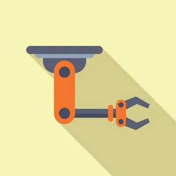 Robotic arm flat design illustration Stock Illustration