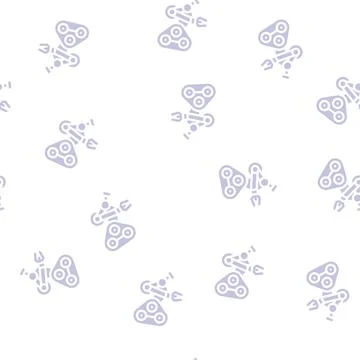 Robotic arm glyph vector seamless pattern sign Stock Illustration