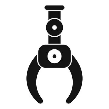 Robotic arm gripper holding using artificial intelligence Illustrazione stock